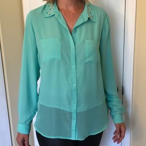 Candies Jeweled Collar Blouse